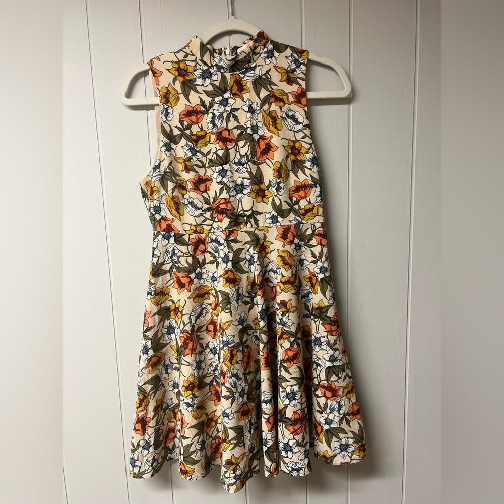 re:named Floral High Neck Dress